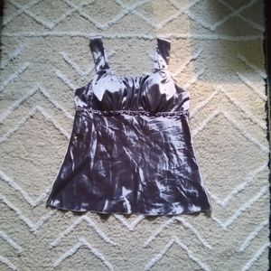 Gray Satin Beaded Cami Top Sz XL